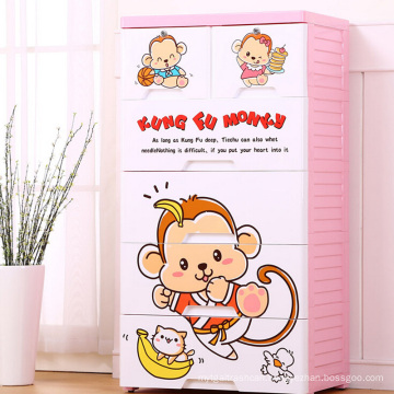 Cute Cartoon Plastic Home Drawer Cabinet (26076)